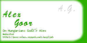 alex goor business card